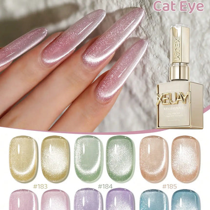 XEIJAYI 6Pcs 15ml cat eye Nail Gel polish set Semi Permanent Nail Art Soaking UV LED Nail Salon DIY Nail Salon Gel