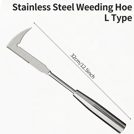 Manual Stainless Steel Weed Puller L Shaped Garden Hand Tool Efficient Weed Remover for Lawn Patio Yard