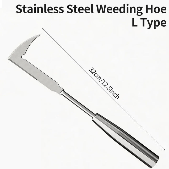 Manual Stainless Steel Weed Puller L Shaped Garden Hand Tool Efficient Weed Remover for Lawn Patio Yard