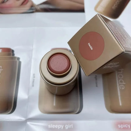 Makeup Cheek Blush Cream Blusher Stick Lip Gloss Phone Case For iPhone 16 17 Ribbon SALTY TAN Raspberry Espresso Lipstick INS