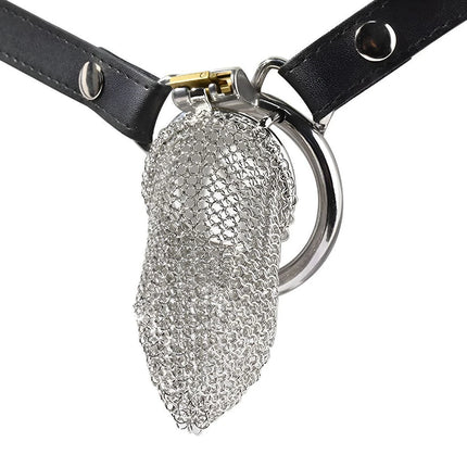 Soft Mesh Stainless Steel Male Chastity Cage Long Hollow Breathable Cock Restraint Device Erotic BDSM Bondage Toys for Men Gay