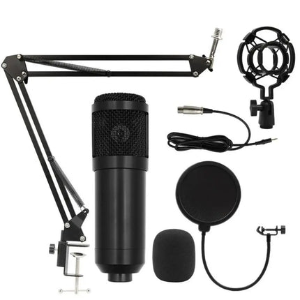 Professional BM800 Condenser Microphone Kit V8Sound Card Set Audio Mixer Live Podcast Equipment Bundle Streaming AudioSmartphone
