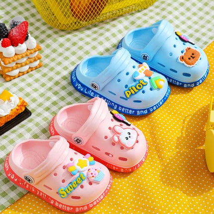 Summer Kids ShoesSandals Hole Children's Shoes Slippers Soft Anti-Skid Cartoon Design Hole Baby Shoes Sandy Beach For Boys Girls