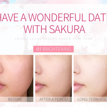LAIKOU Sakura Face Serum Rose Essence Moisturizing Firming Brightening Smooth Skin Facial Skin Care Products 100ml