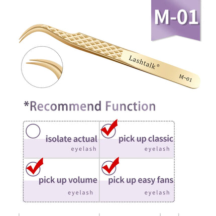 Lashtalk Precision Fiber Tip Tweezer Eyelash Extensions Diamond Grip Anti-Slip Premium Gold Stainless Steel Makeup From Nagaraku