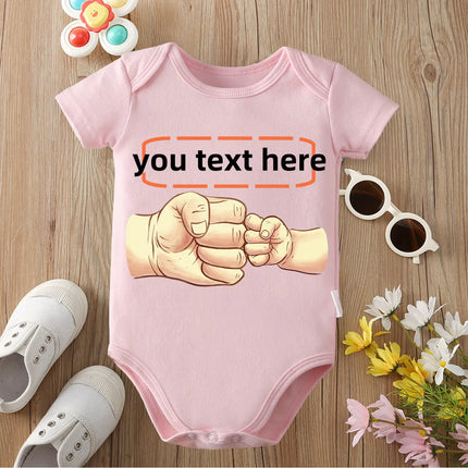 Custom Text (Baby's Name) Jumpsuit It's all Settled Print Cotton Onesie 0-12 Months Triangle Romper Design DIY Newborn Clothes