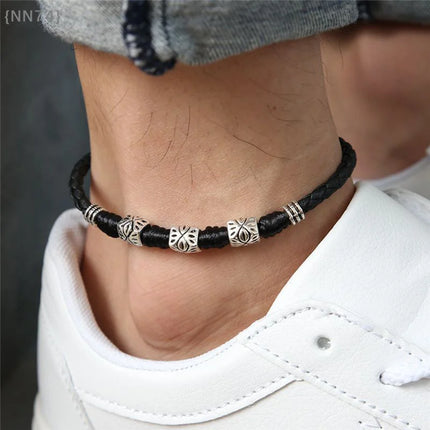 Minimalist Unisex Ankle Bracelet |Lightweight Handmade Rope Anklet,Adjustable Barefoot Style for Daily Wear,Beach,Casual Outfit