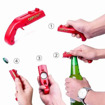 ABS Creative Pistol Bottle Opener Launches Beer Caps Fun Shooting Cap Gun Multifunctional Gadget For Home Bar Kitchen Tool