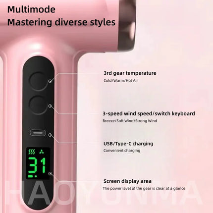 New Wireless Hair Dryer With 30000 Rpm Dry USB Charging For Children/Outdoor/Student Dormitory Blue Light Wireless Hair Dryer