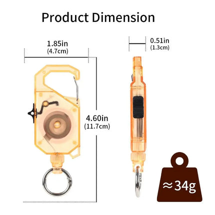 Portable Plastic Elastic Keychain Hovering Type Retractable Easy Pull Buckle Lanyard Carabiner Badge Holder Outdoor