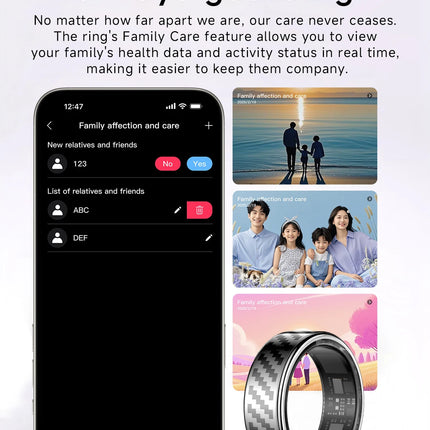 Call reminder information heart rate blood oxygen sleep exercise HR monitoring TikTok TK family care friend smart ring New 2026