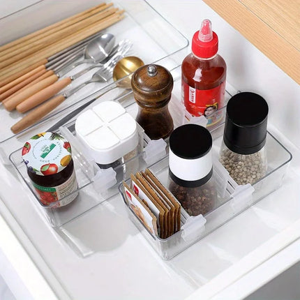 6/12pcs Refrigerator Storage Divider Side Door Storage Partition Expandable Baffle Dividers Kitchen Bottle Shelf Organizer
