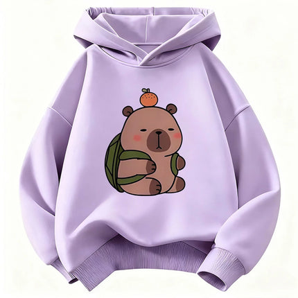 New Kids Kawaii Capybara Children's Hoodie Sweatshirt Cute Hoody for Boys Girls Spring Casual Hoodies
