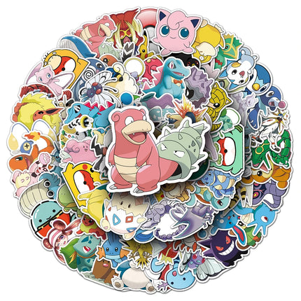10/30/50/100pcs Japanese Anime Pokemon Stickers Cartoon Graffiti Decals DIY Stationery Luggage Fridge Reward Manga Sticker Toy