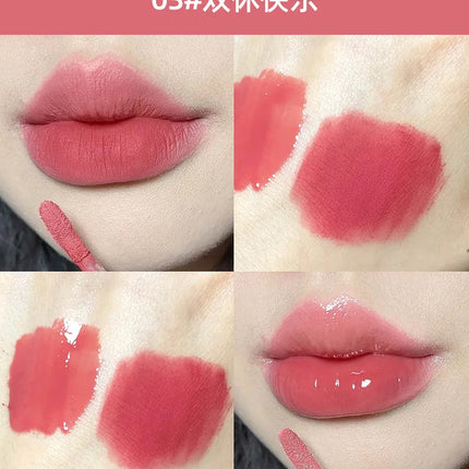 Double Head Lip Gloss Matte Velvet Sexy Red Tint Liquid Lipstick Waterproof Lipgloss Lasting Lip Glaze Korean Makeup Cosmetics