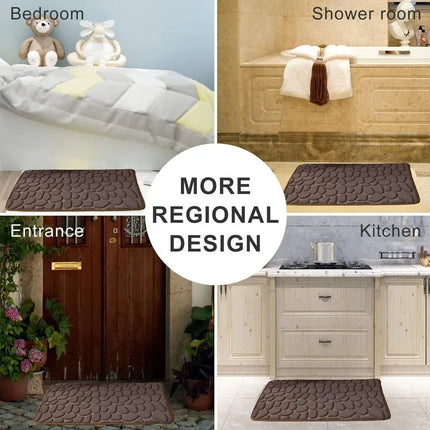 Tapis de bain antidérapant effet pavé Absorption d'eau Lavable Tapis de sol de baignoire Paillasson de douche Décoration de salle de bain
