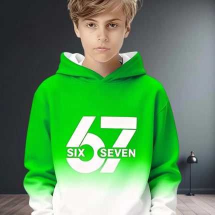 Fun Six Seven 6 7 Meme Design Hoodie for Kids Chaotic Humor Y2k Game Saying Tee Novelty Gift Boys Top Fashion Children's Clothes