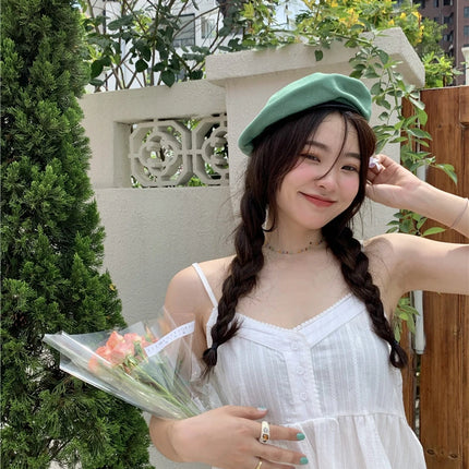 Pure Cotton Mini Strap Vest Women's Youthful Solid Color Versatile Sweet First Love Sle Casual Comfortable Top