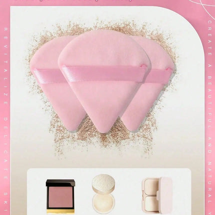 20/10/3/1pc Triangular Velvet Makeup Powder Puff, Facial Powder Puff, Reusable Makeup Powder Puff, And Eye Makeup Powder Puff