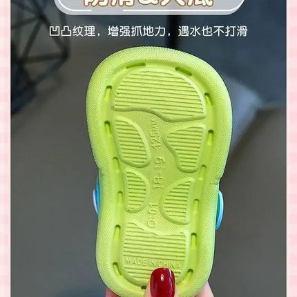 2025   Children's Slippers Cute Cartoon Girls Boys with Soft Soles Baby Bags Perforated Shoes Home and Baby Sandals***