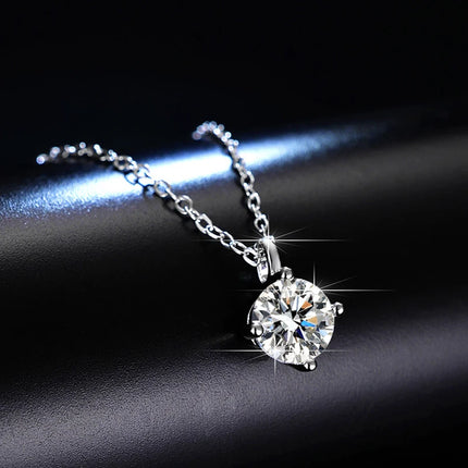 Classic 4 Prong Moissanite Pendant for Couple Men Women Wedding Jewelry Necklace D Color Lab Diamond Luxury Fine Jewelry