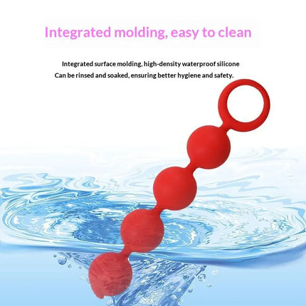Silicone Big Anal Plug 4 Beads Anal Bead Anus Masturbation Butt Plug Flirt Adult Sex Toy Prostate Massage For Men Women 18+
