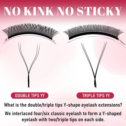 FADVAN YY Eyelashes Extension 2D/3D Faux Mink L+/L/LU(M)/C/D/DD 8-15mm Black/Brown Premade Fan Lashes Extension Makup Tools