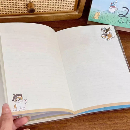 2026 Cute Cate Notebook Color Page Design Style School Specific Notebook Student Memoirs Excerpt Diary School Specific Notebook