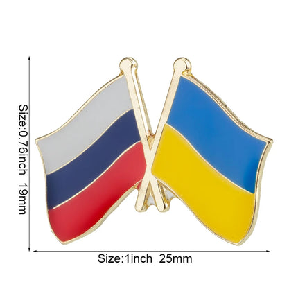 Ukraine and Belarus Friendship Flag Badge Flag Brooch National Flag Lapel Pin International Travel Pins