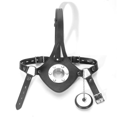 New Silicone Pussy Gag Balls PU Leather Headgear Mask Plugs Fixed Tongue Gag Balls Open Mouth Sex Toys Adult Couples Play 수갑