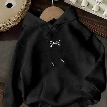 Casual Women Hoodie with Butterfly Print Kangaroo Pocket Long Sleeves Casual Stylish Pullover Hooded Sweatshirt with Drawstring