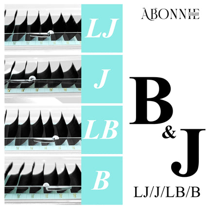 Abonnie LB LJ Curl Cashmere Classic Eyelashes Extensions Mixed Tray LB Curl Eyelashes
