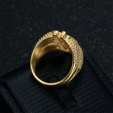 Hip Hop Iced Out Bling Dollar Signs Ring Gold Color Stainless Steel Rapper Money Big Rings For Men Party Jewelry Male Gift 2025