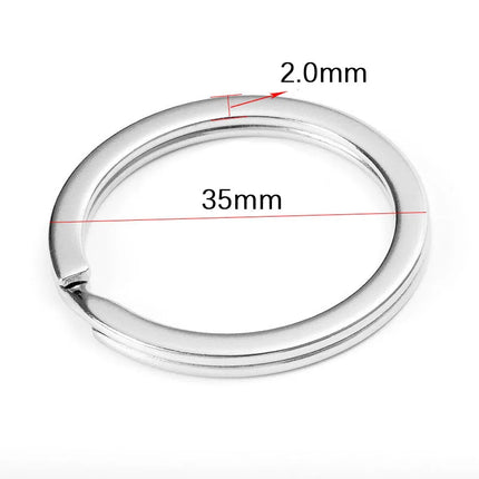 20pcs Stainless Steel Key Rings 20/25/28/30/35mm Round Flat Line Split Rings Keyring for Jewelry Making Keychain DIY Findings