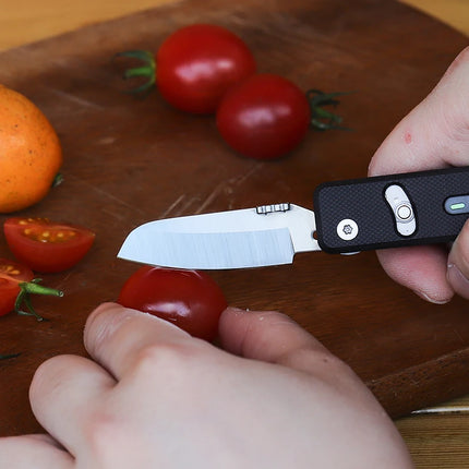 ROXON S504G Mini Multifunctional Back Clip, Interchangeable Outdoor Camping Multi Knife Scissors, Practical Folding Knife