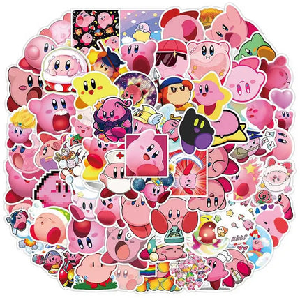 100pcs Cartoon Game Kirby Stickers Kawaii Anime Decal Graffiti Notebook Scrapbooking Fridge Laptop Phone Case Cute Kids Toy Gift