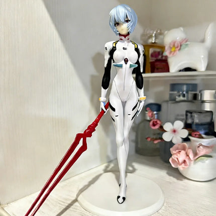 23cm Rei Ayanami  Action Figure with Spear of Longinus EVA Neon Genesis Evangelion Anime Collectible Model Toy Gift for Fans