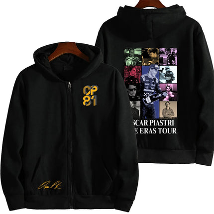 Oscar Piastri 81 Logo Racing Team Men Zipper Hoodie Spring Autumn Male Sweatshirt New Casual Sport Women Jacket Clothes Coats