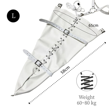 Y-back Strap Lace-up Straight Arm Binder with Zipper Leather Tight Fit Single Sleeve for Couple BDSM Bondage Interaction Sex Toy