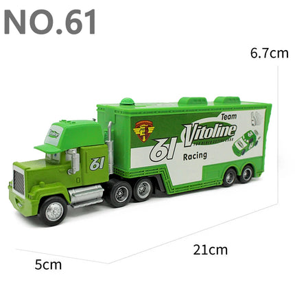 Pixar Cars Truck Storm Jackson Model Car 1/55 Die Casting Container Trucks Racing Toys Children's Birthday Gifts Collectibles