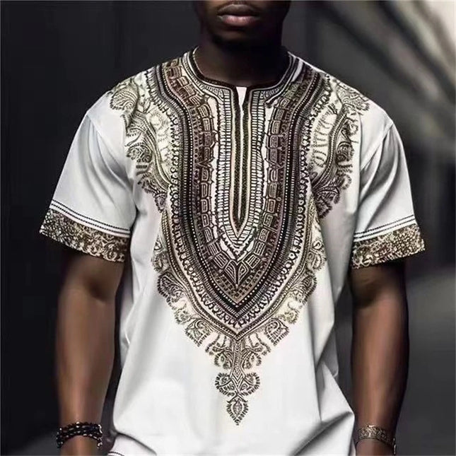 style Outdoor Street Men's Fashionable T-shirt 3D Printed Men's Fitness T-shirt Daily Casual Sports Short-sleeved Tops