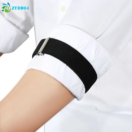 ●1 Pair Business Anti-Slip Cuff Holder Elastic Adjustable Shirt Sleeve Garter Strap Arm Band Sleeve Bracelet