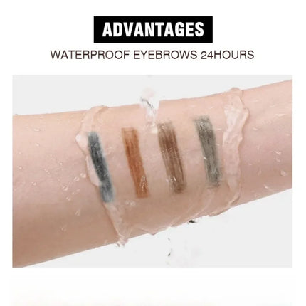 Waterproof Double-Headed Rotable Eyebrow Pen with 1.5mm Fine Refill And Eyebrow Brush for Precision Brows Makeup