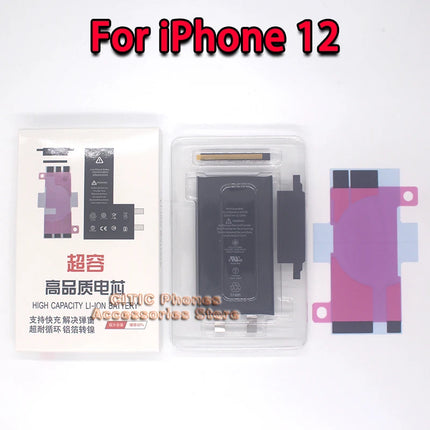 2Pcs Phone Battery Core No Flex Cable For iPhone X XS Max XR 11 12 13 Mini 14 Plus 15 Pro Max SE2 SE3 High Capacity Battery Cell