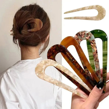 U-shaped Hairpin Female Meatball Head Pan Hair New Head Simple Chinese Modern Style Temperament