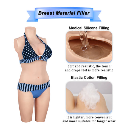 CYOMI Fake Boobs Silicone Bodysuit Artificial Breast Forms Fake Pussy Underwear Suits Shemale Crossdresser Transvestite Cosplay