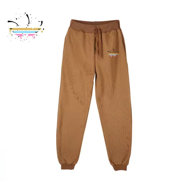 Men‘s Casual Ink printing Sports Pants Running Workout Jogging Warm Fleece Trousers Couple Solid Outdoors Sweatpants Streetwear