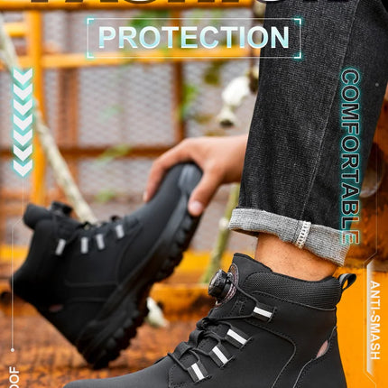 Waterproof Safety Boots Men Indestructible Steel Toe Work Boots Anti-smash Stab-resistant Safety Shoes Biker Botas Para Hombre