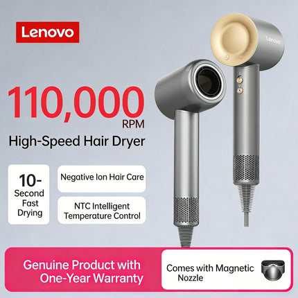 Lenovo Y1S high-speed hair dryer, constant temperature, overheat protection, negative ion hair care, professional dry hair, 220V