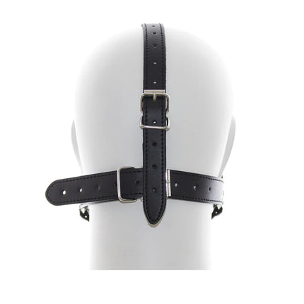 Leather BDSM Mask Stainless Steel Ring Gag Open Mouth Ball Gag Adult Games Bondage Restraints Head Harness Sex Toys For Couples